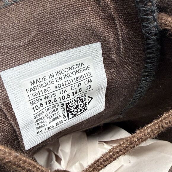 Converse All Star Low Sneakers Mens 10.5 Black Distressed Leather Open Zip Shoes - Picture 14 of 16